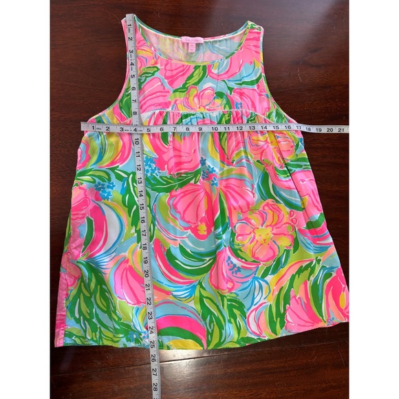 Lilly Pulitzer Sleeveless Tropical Tunic Top M Coastal Resort Floral Relaxed - Picture 7 of 7